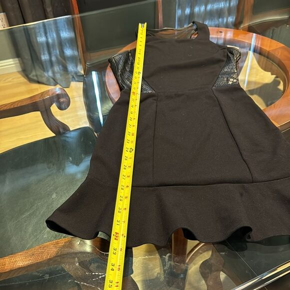 LaPina by David Helwani Nathalie Dress in Black/Black Leather Size XS - Picture 6 of 12